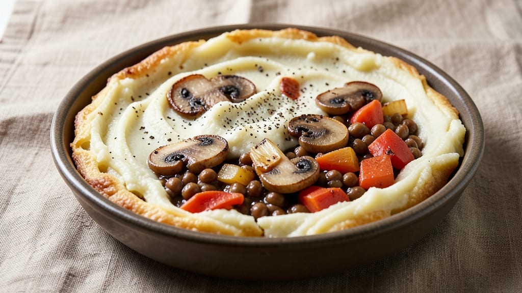 Jamie Oliver Veg Shepherd's Pie Recipe: Fluffy Potato Topping Over Hearty Lentil Filling